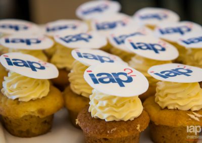 An image of cupcakes with the iap2 logo on top